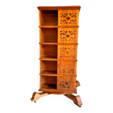 Late 19th century walnut revolving bookcase