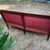 Red leather bench