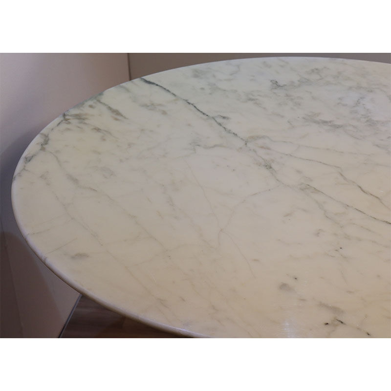 Table de repas vintage roche bobois en marbre et métal 1970