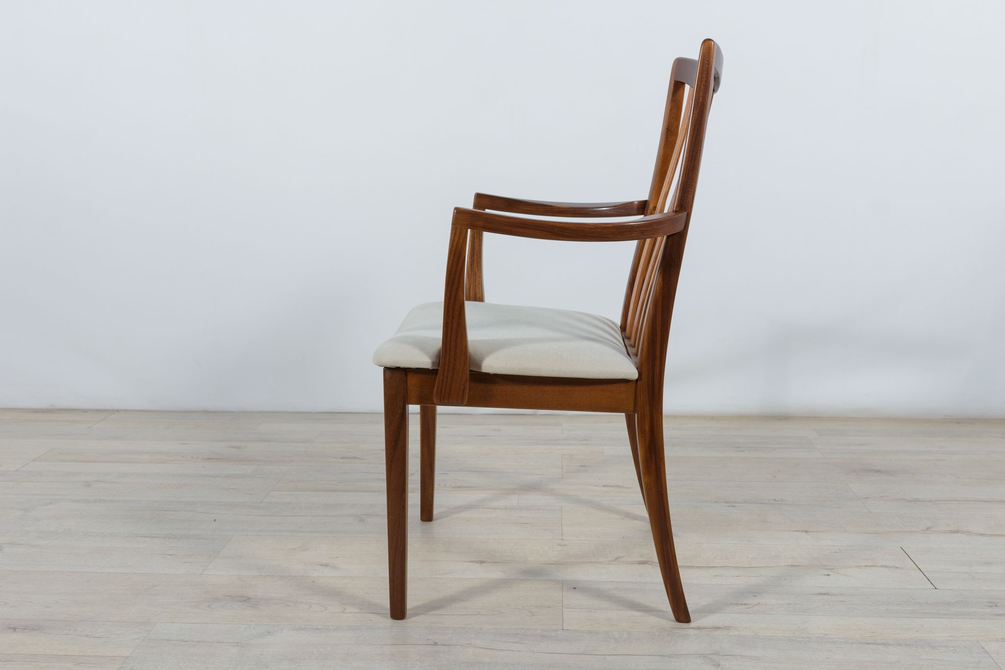 Mid-century teak and fabric dining chairs by Leslie Dandy for G-Plan, 1960s, Set of 8