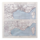 Carte ancienne Corse et méditerranée sud France 43x43cm de 1950