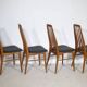 Eva Dining Chairs in Teak by Niels Koefoed for Hornslet, Leather, Set of 4