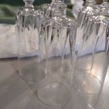 5 antique crystal flutes