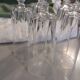 5 antique crystal flutes