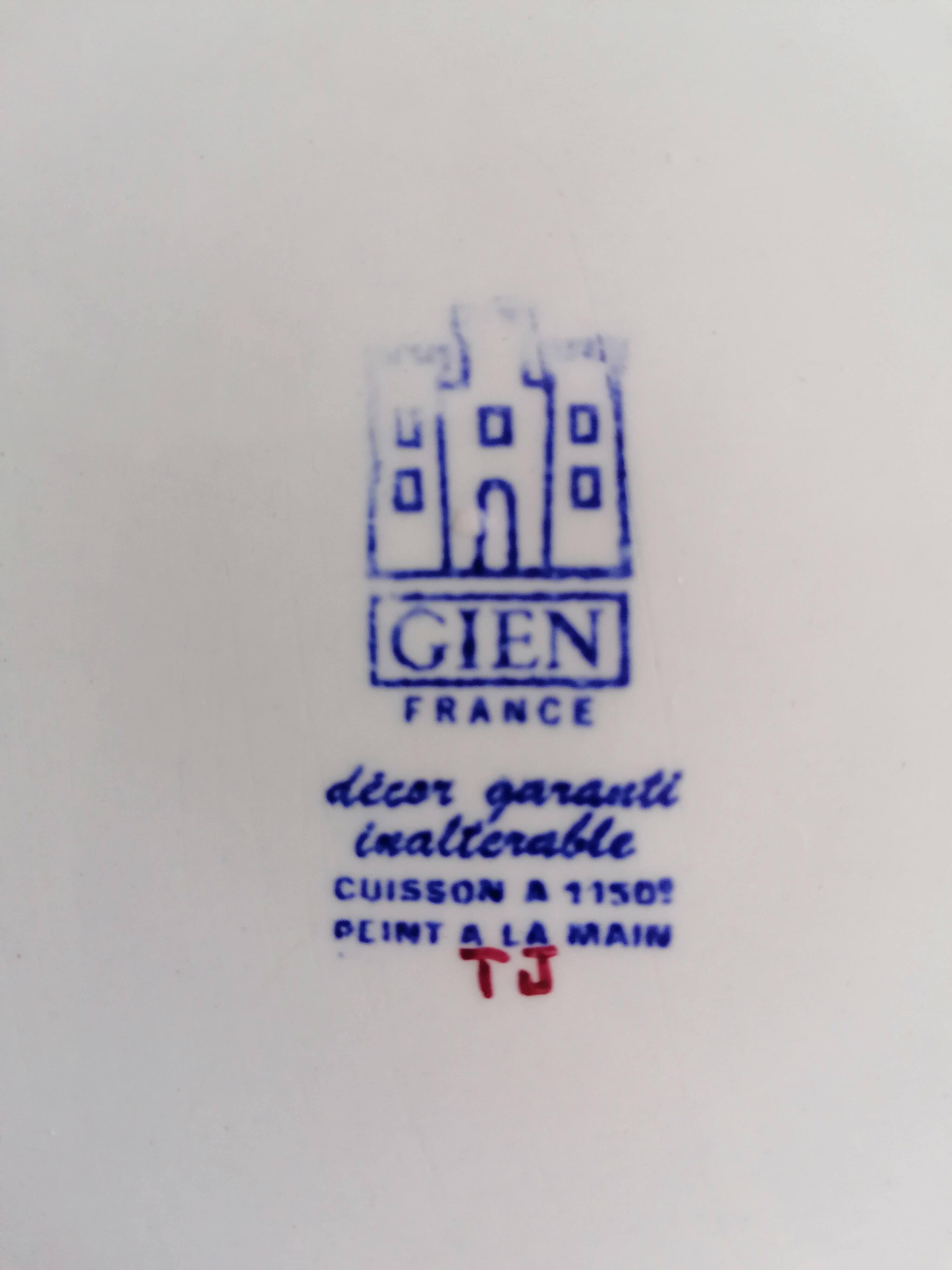 Assiette faïence Gien décor Rouen