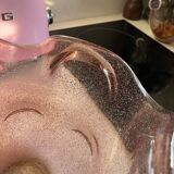 Pink Murano blown glass fruit bowl