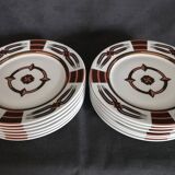 Geneviève Lethu, 1998 - 12 dessert plates, "L'or des Akans" model