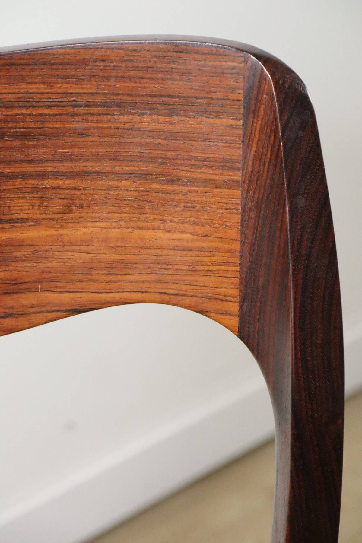 Scandinavian chair model 71 by Niels Otto Moller in teak and rope