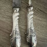 Serving fork and knife with silver hallmarks filled 268 gr