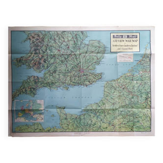 Map / Poster Bird's eye view of the English Channel in 1940