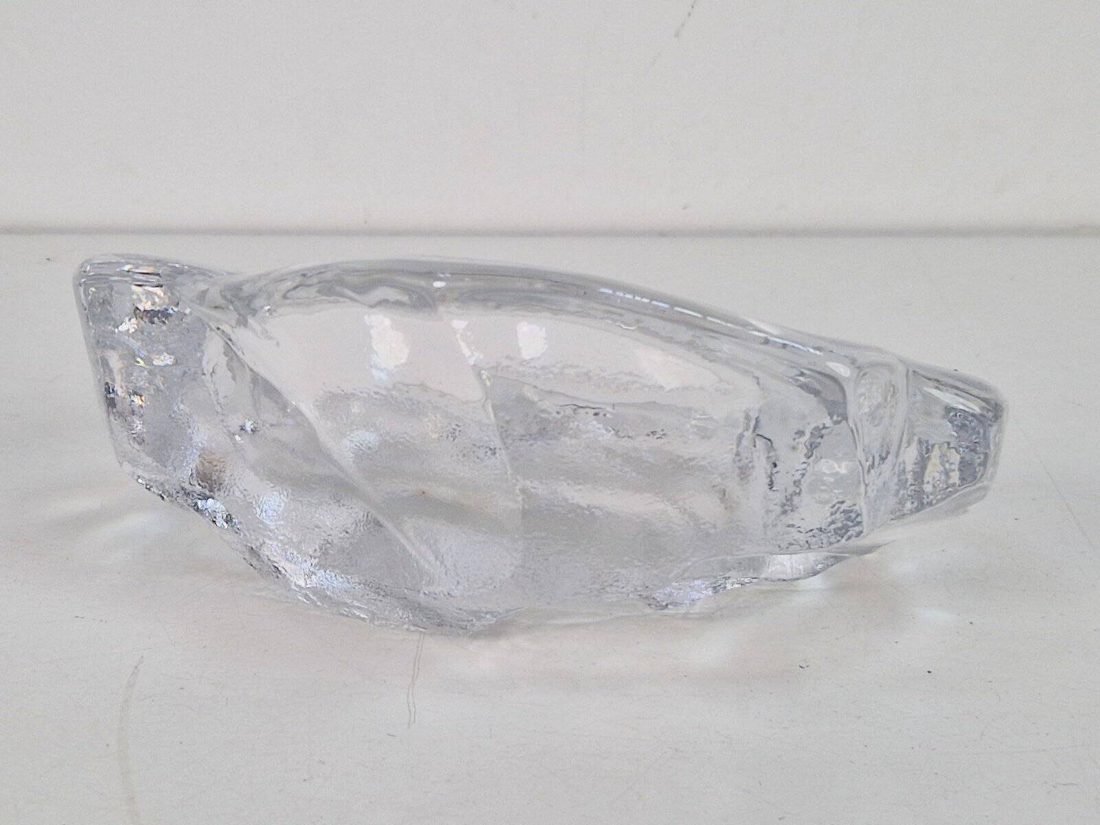 Vintage Brutalist Ice Glass Ashtray from Val Saint Lambert, 1960s