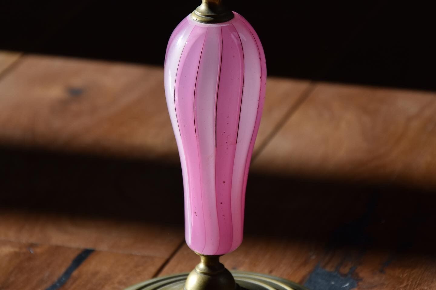Brass and glass candle holder