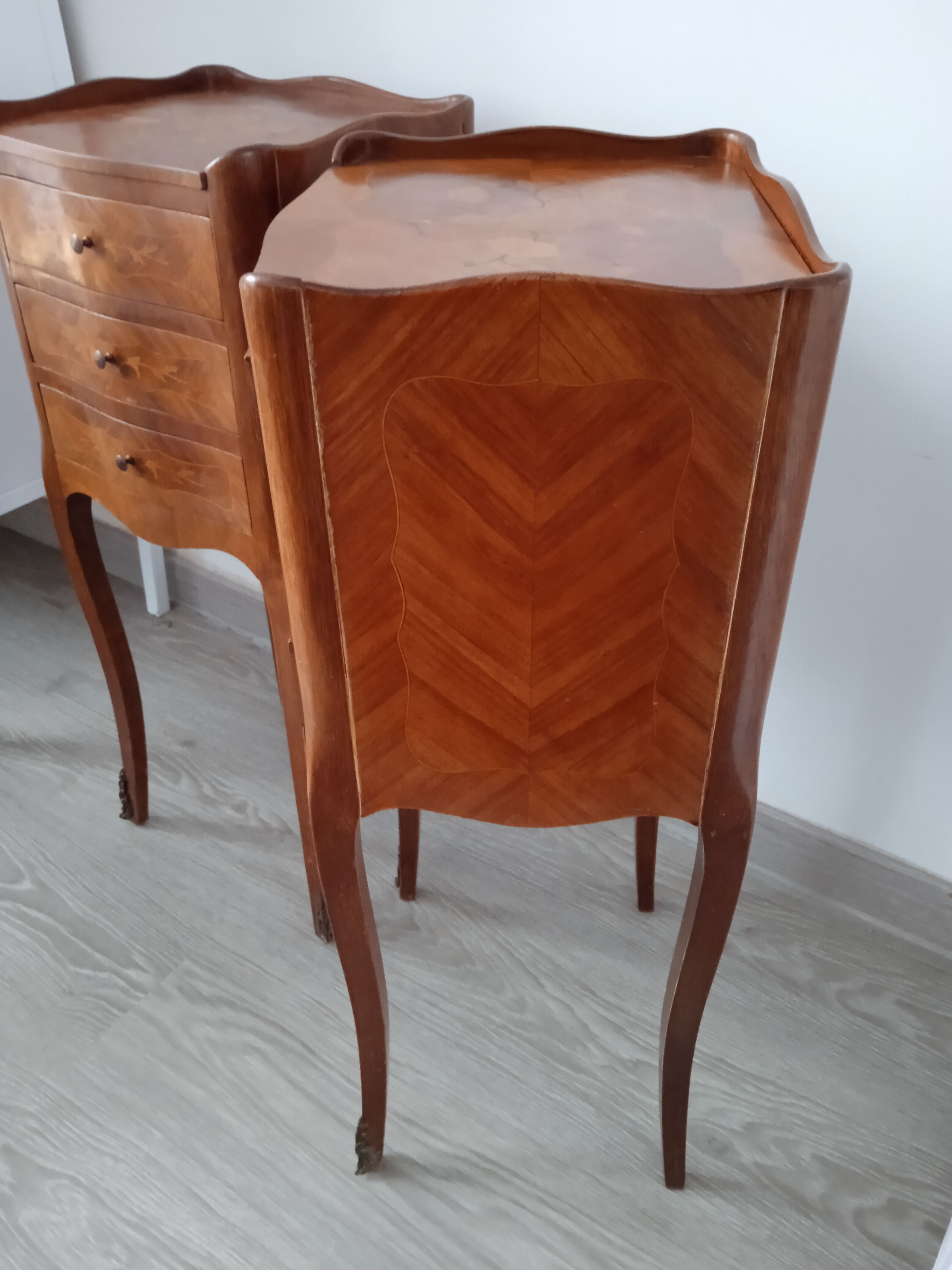 Pair of old bedside tables