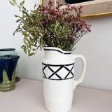 Broc vase in vintage Badonviller earthenware