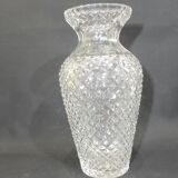 Large baluster vase in cut crystal