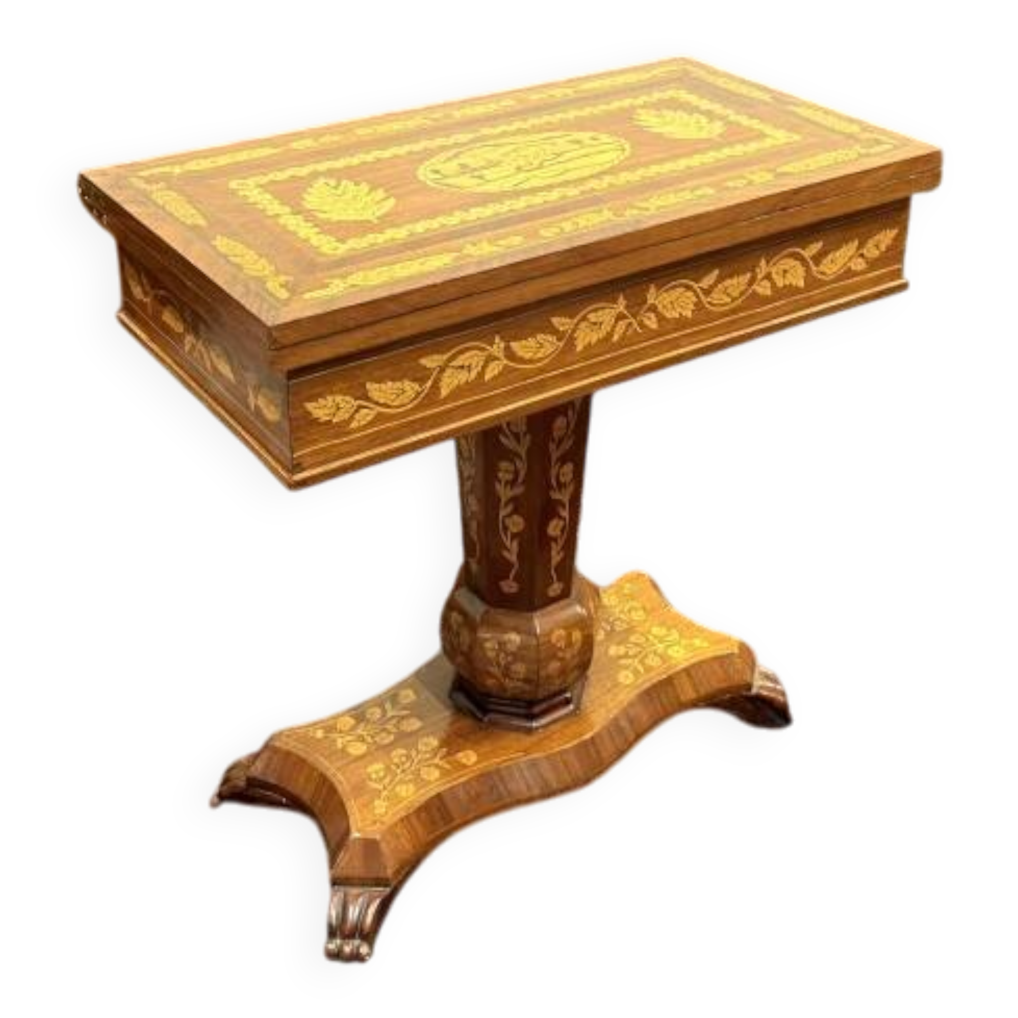 Table de jeu marquetée hollandaise du XIXe siècle