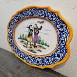 Large Quimper HB earthenware dish - Breton decor