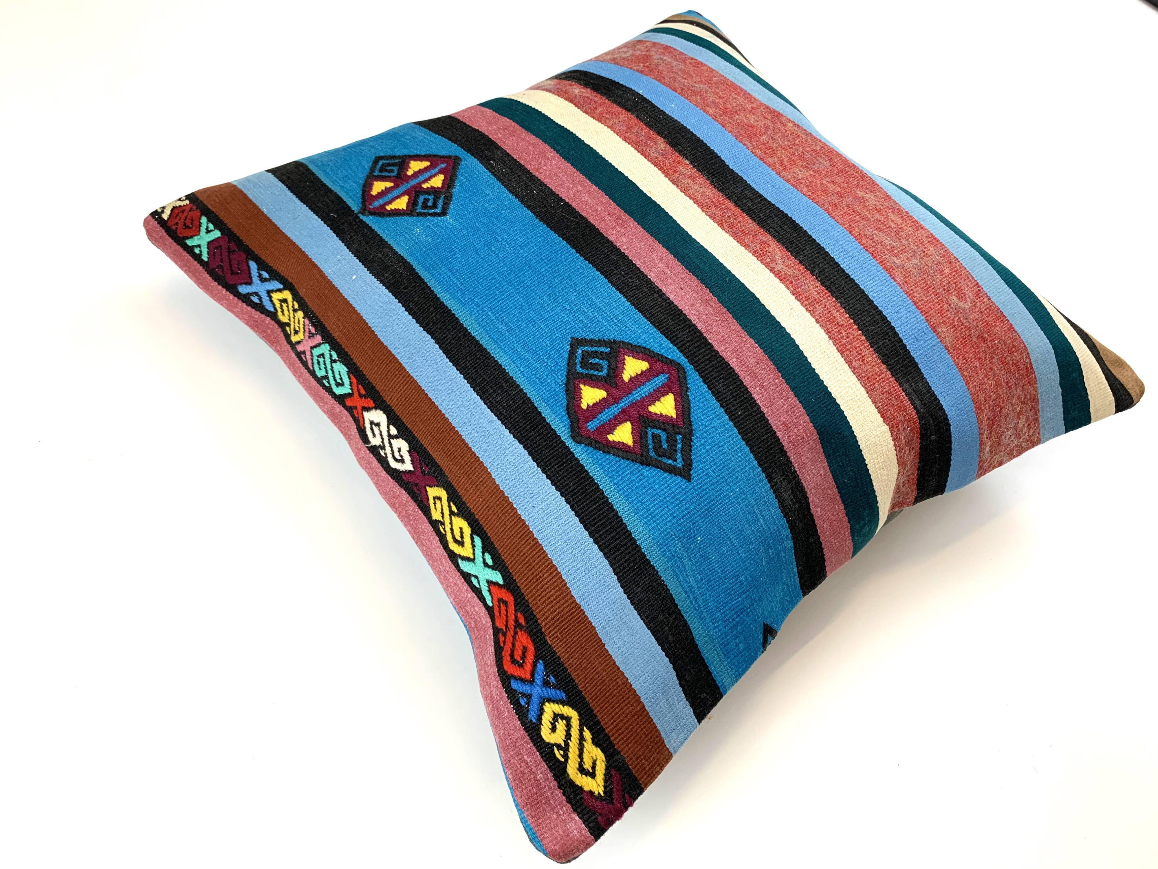 Vintage Turkish kilim cushion cover 55x55 cm