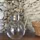 Art Deco carafe in silver metal and blown glass