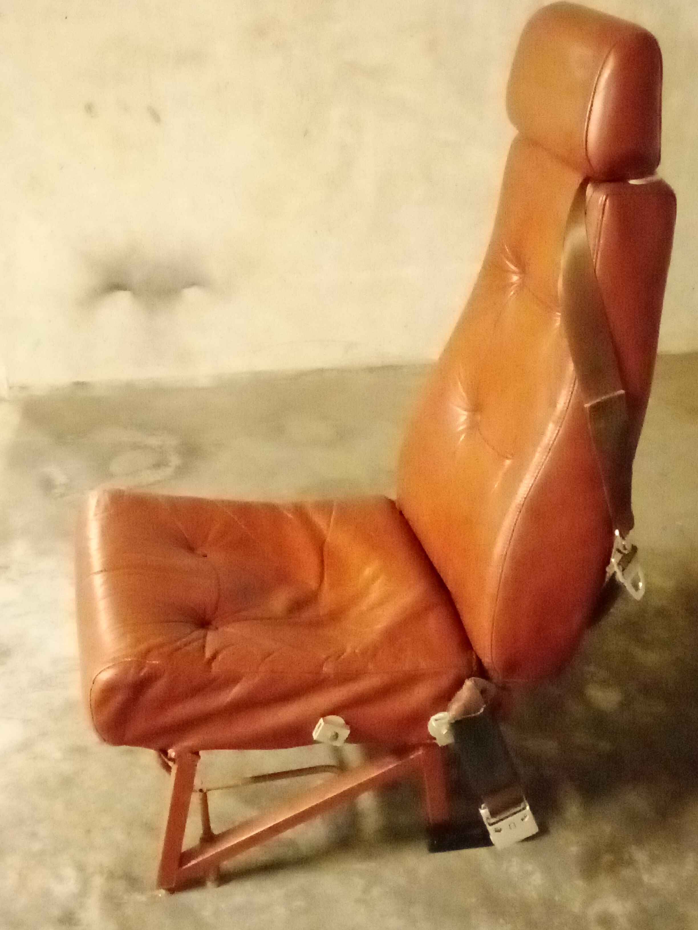 Leather airplane chair