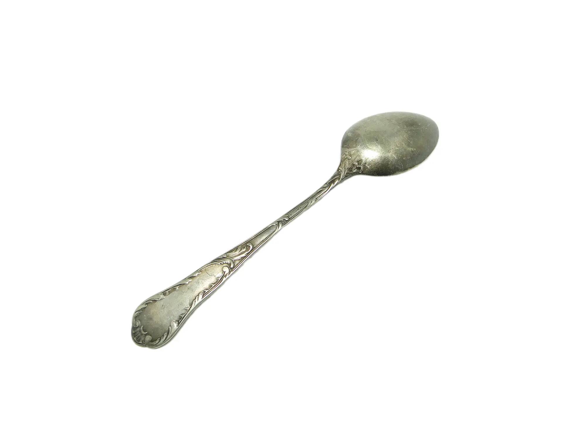Sugar spoon, Art Nouveau, silver-plated brass, Poland, 1930s