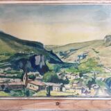 "Provençal Landscape" original watercolor on pencil