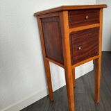 Table de chevet vintage en bois avec plateau en marbre