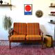 Teak and wool sofa, Denmark 60s/70s, vintage, mid-c modern