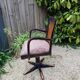 Swivel armchair in solid wood Retro style