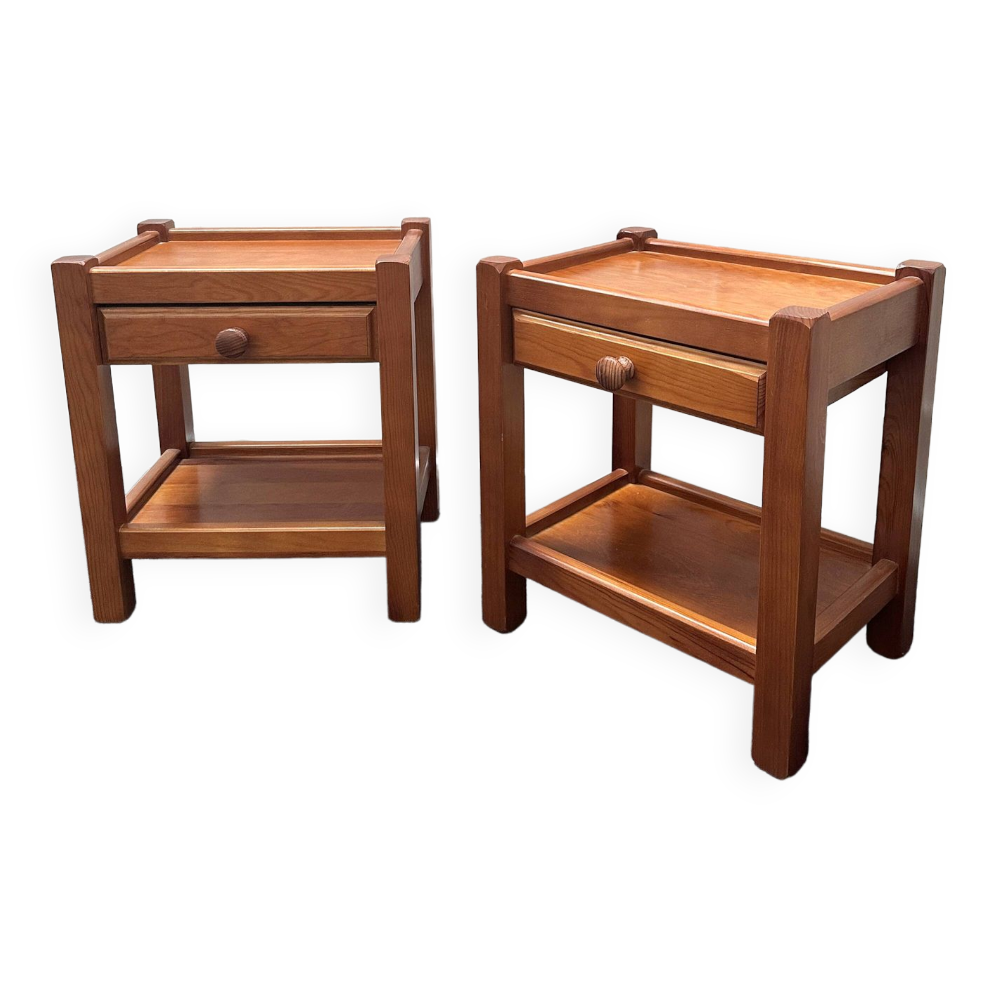 Pair of brutalist bedside tables