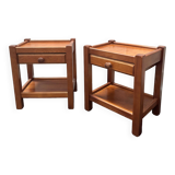 Pair of brutalist bedside tables