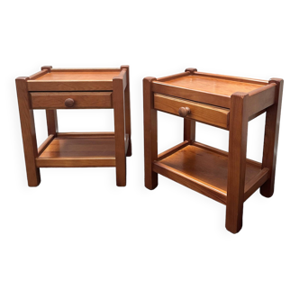 Pair of brutalist bedside tables