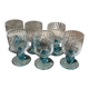 Set of 6 liqueur glasses in transparent blue bicoloured portieux glass