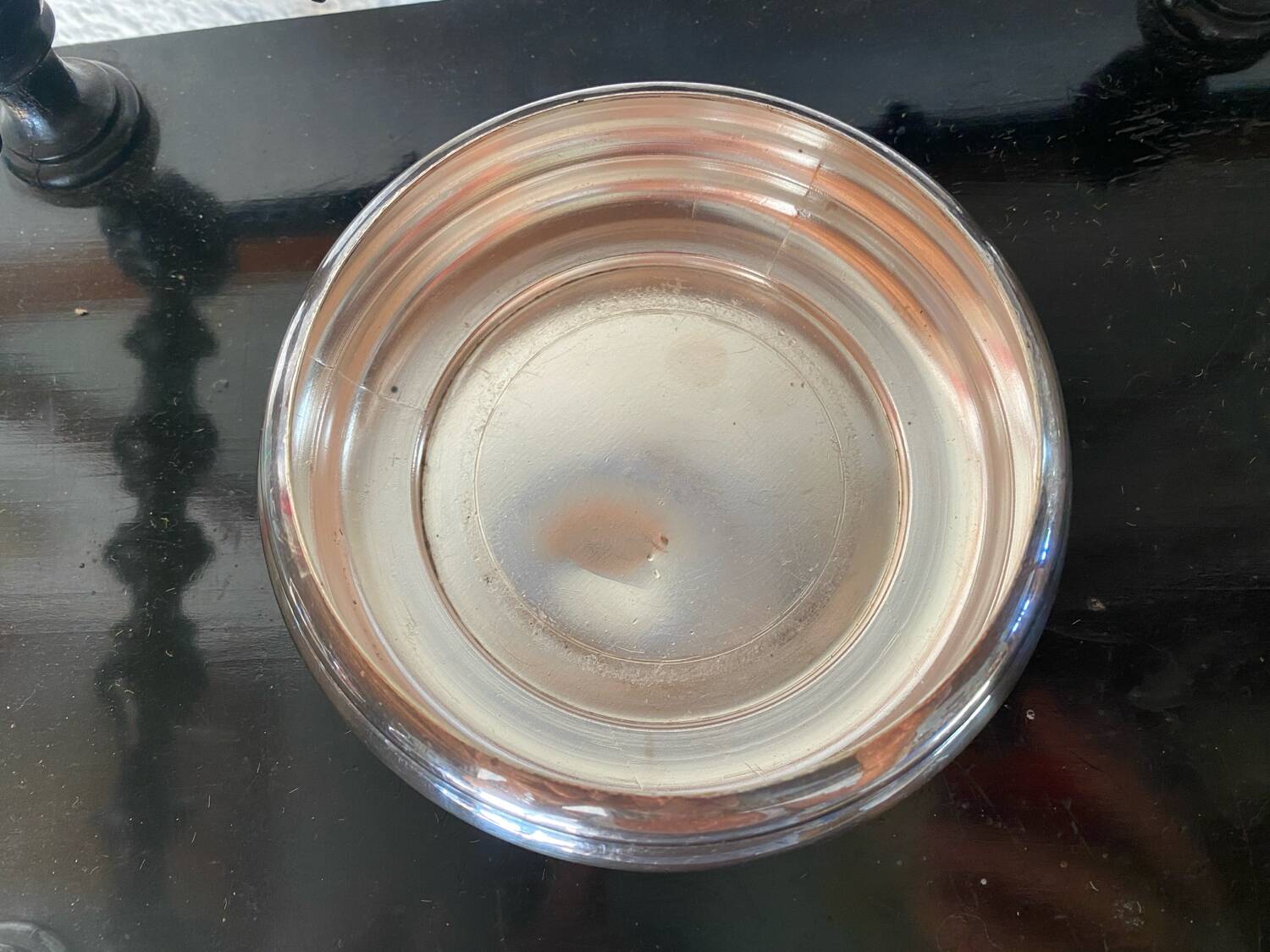 Gallia Art Deco glass and silver metal flower stand