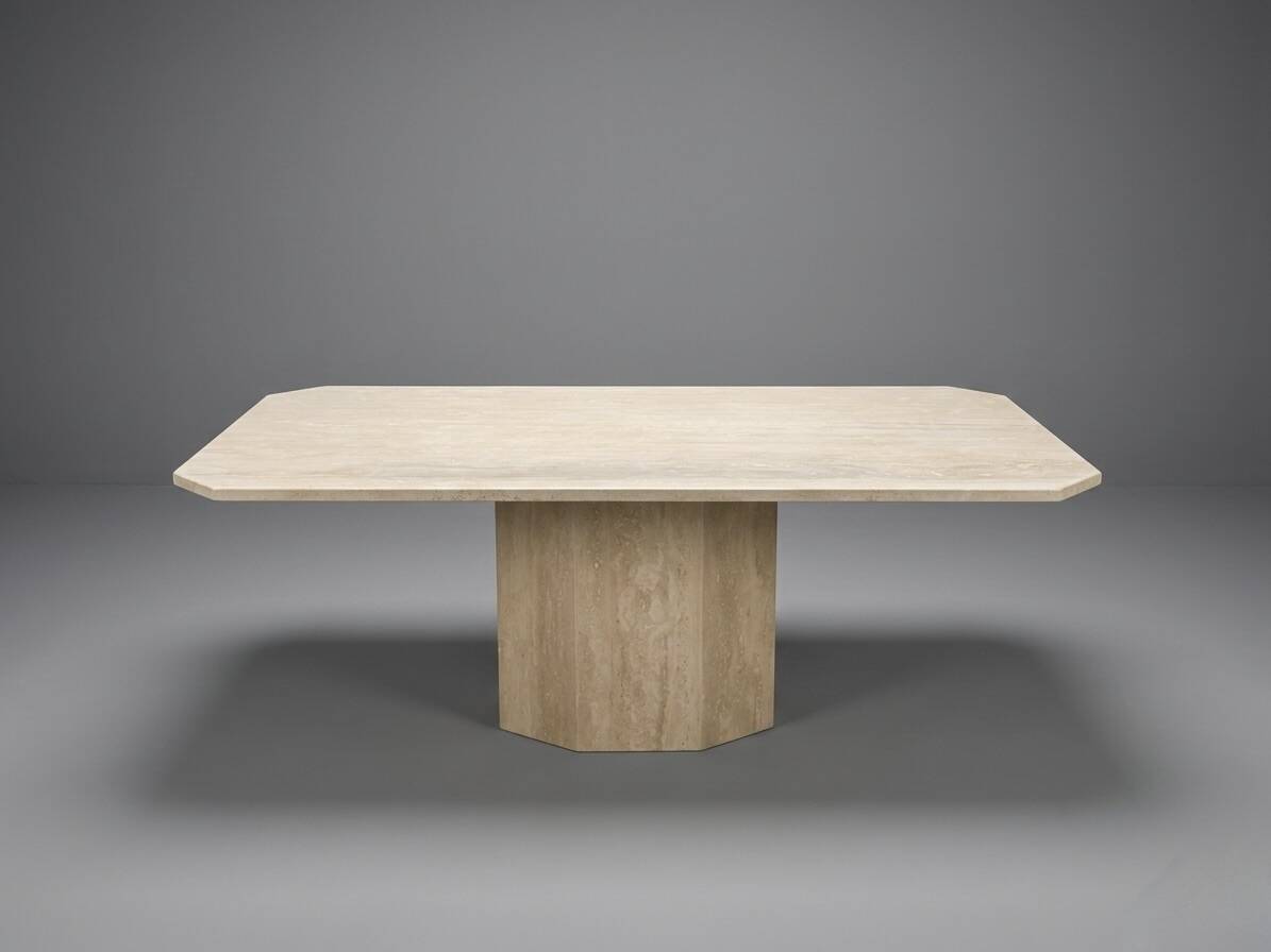 Large travertine table from the 1980s.