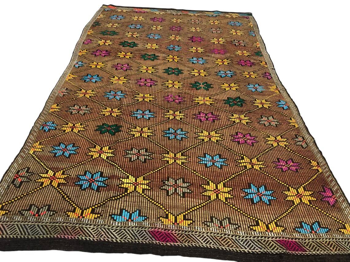 Oushak Geometric Vintage Anatolian Carpet