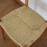 Pair of Scandinavian straw chairs