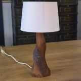 Brutalist walnut wood lamp 1960s