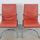 Chaises Mizar en cuir rouge par Mateo Grassi, Italie, années 1980, ensemble de 2