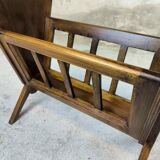 Wooden vintage magazine rack, shelf
