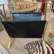 Gold and leather metal magazine rack 1950