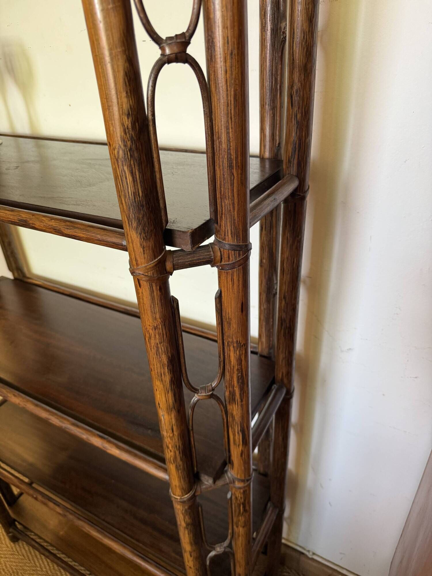 Large vintage rattan shelf/bookcase