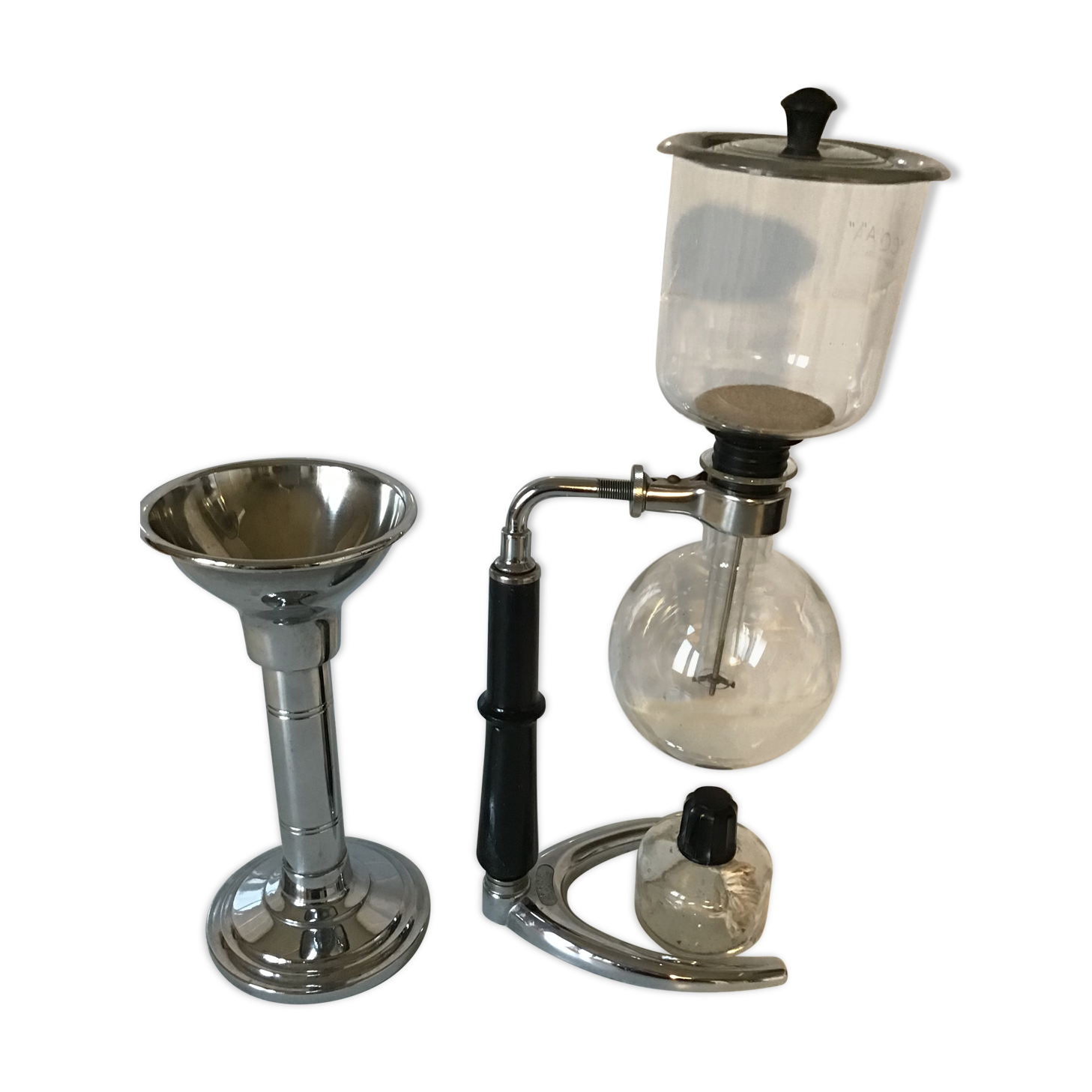 Cona vacuum coffee maker complete with its chrome tulip holder in good condition makes an excellent