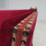 1970s, Danish "Spanish" sofa, furniture velour, ash wood legs.