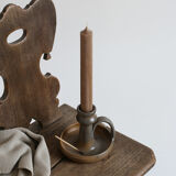 Stoneware candle holder signed
