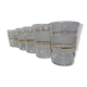 6 white granite blown glasses