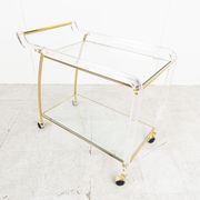 Brass and lucite drinks trolley, 1970s