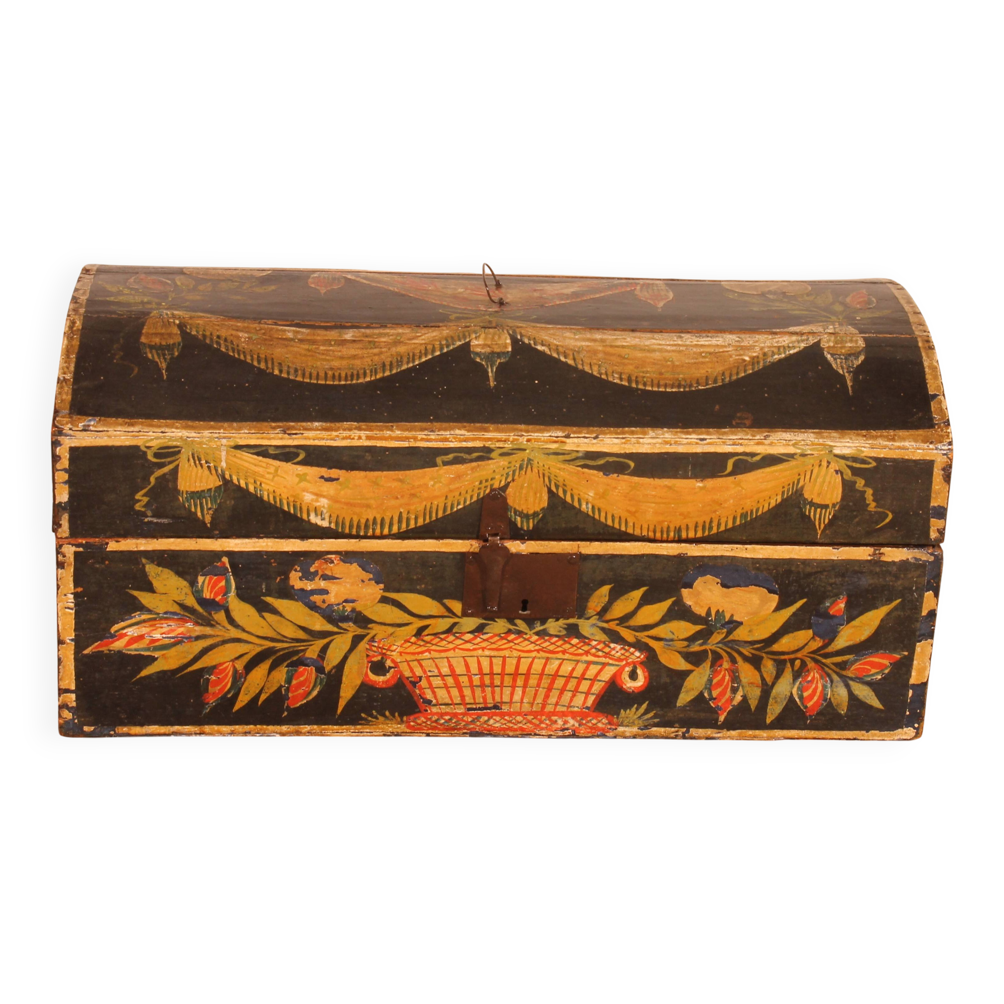 Norman wedding chest in painted wood - 19th century