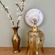 Vintage tulip wall light in thick amber glass