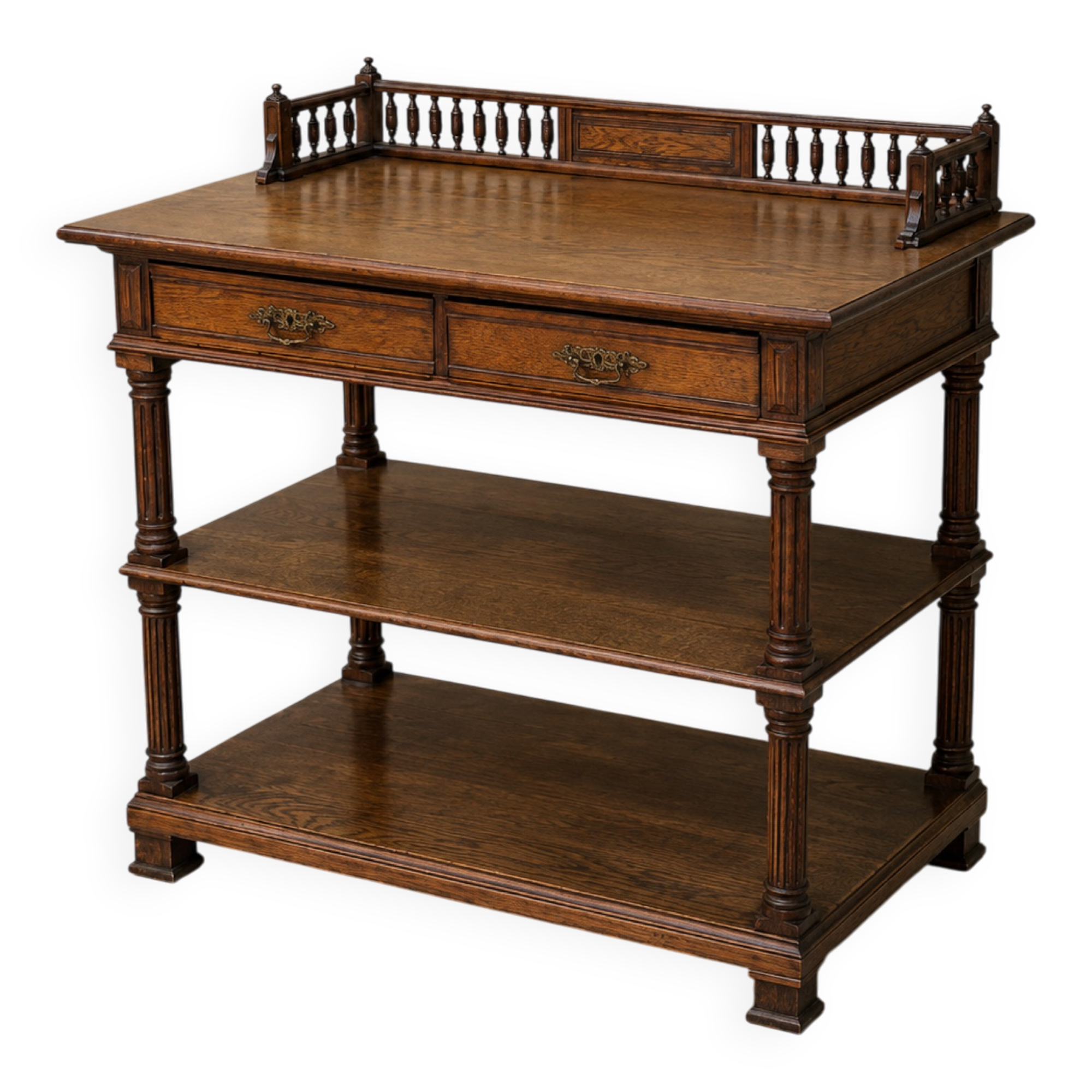 Antique Henri II dining room sideboard in solid oak, Circa 19